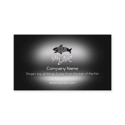 Monogram, Black Pisces Fish, metallic-effect