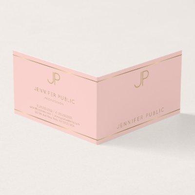 Monogram Blush Pink Gold Clean Template Modern