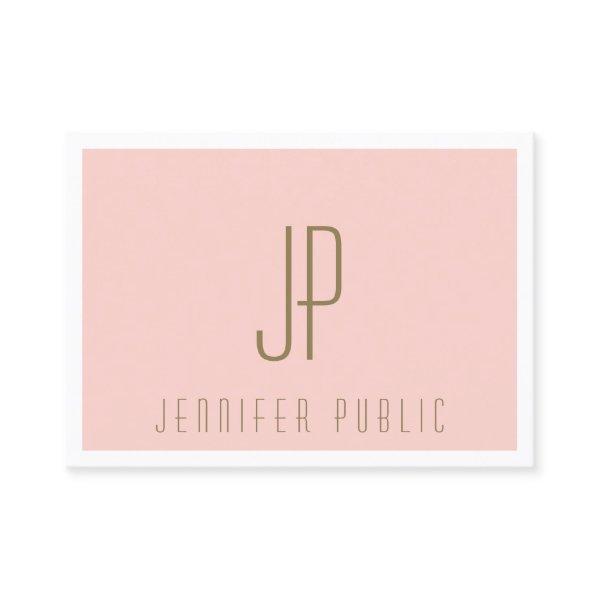 Monogram Blush Pink Gold Text Modern Template