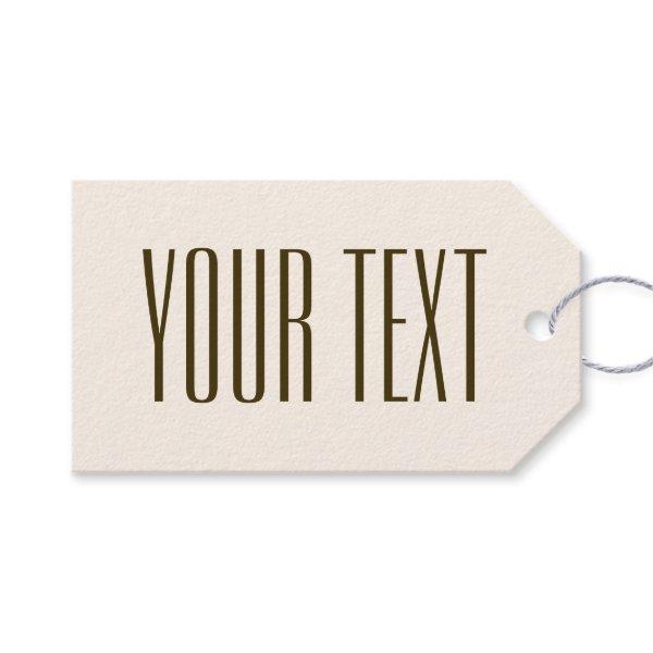 Monogram, Brand or Business Name | Off-white Brown Gift Tags