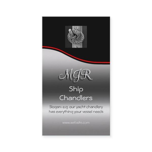 Monogram, Chandlers Rope Knot on Wood, red swoosh