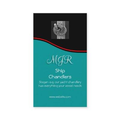 Monogram, Chandlers Rope Knot on Wood, red swoosh