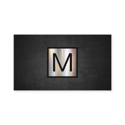 Monogram Chrome Metallic Banner | Dark Texture