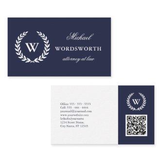 Monogram Classic Professional Blue White QR Code