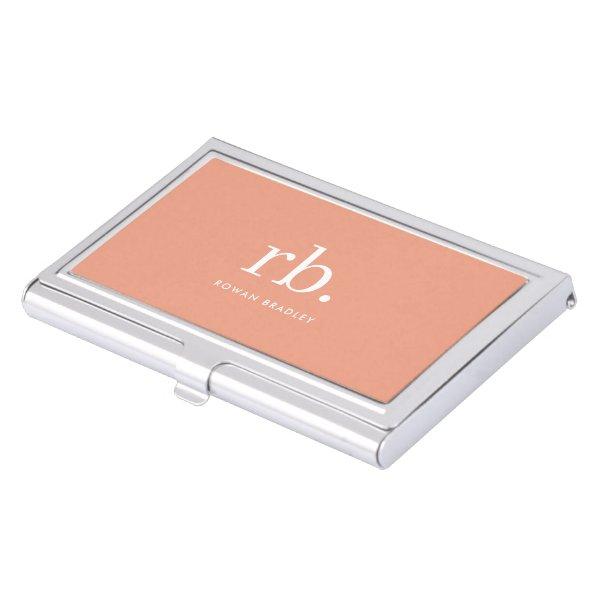 Monogram Coral Peach Elegant Feminine Minimalist  Case