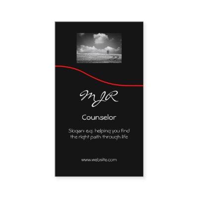 Monogram, Counselling Services, red swoosh