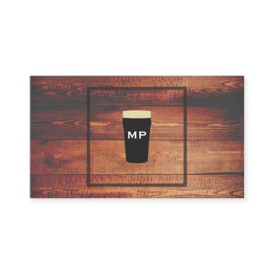 Monogram Craft Beer Rustic Wood Square Element