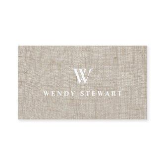 Monogram Cream Linen Fabric Texture Simple Modern