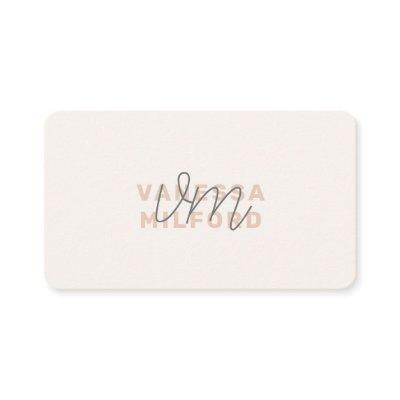 Monogram Elegant Ivory Cream Modern Minimalist