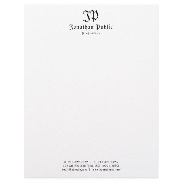 Monogram Elegant Simple Vintage Old Style Text Letterhead