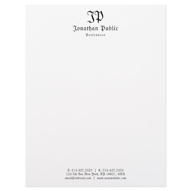 Monogram Elegant Simple Vintage Old Style Text Letterhead
