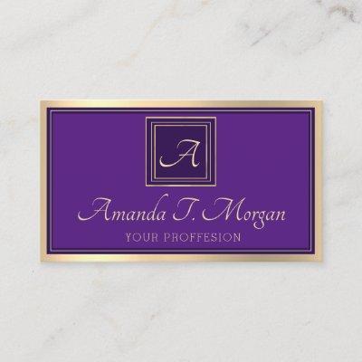 Monogram Event Planner Gold Frame Royal Purple