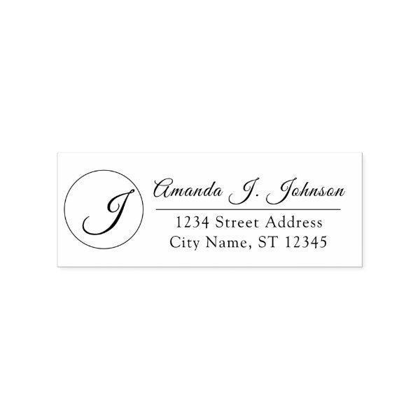 Monogram Family Name RSVP Adress Professional Rubber Stamp