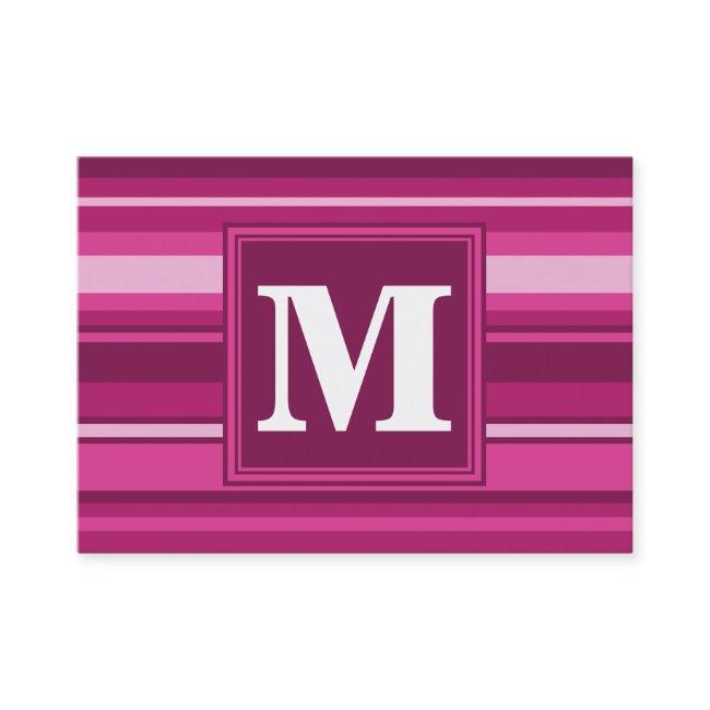 Monogram fuchsia stripes