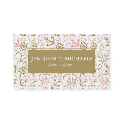 Monogram Golden Anchor Pattern