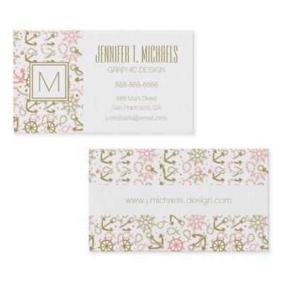 Monogram Golden Anchor Pattern
