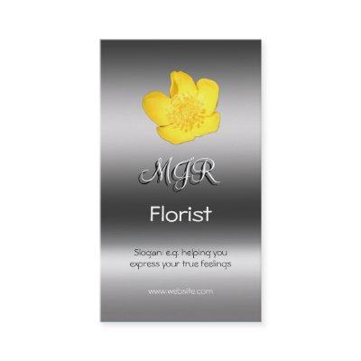 Monogram, Golden Buttercup Florist, metallic-look