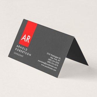 Monogram Gray Red Modern Consultant