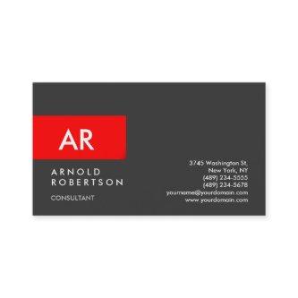 Monogram Gray Red Modern Stylish