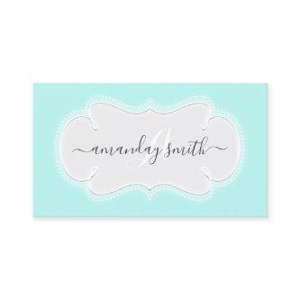 Monogram Gray Royal Blogger Influencer Mint Aqua