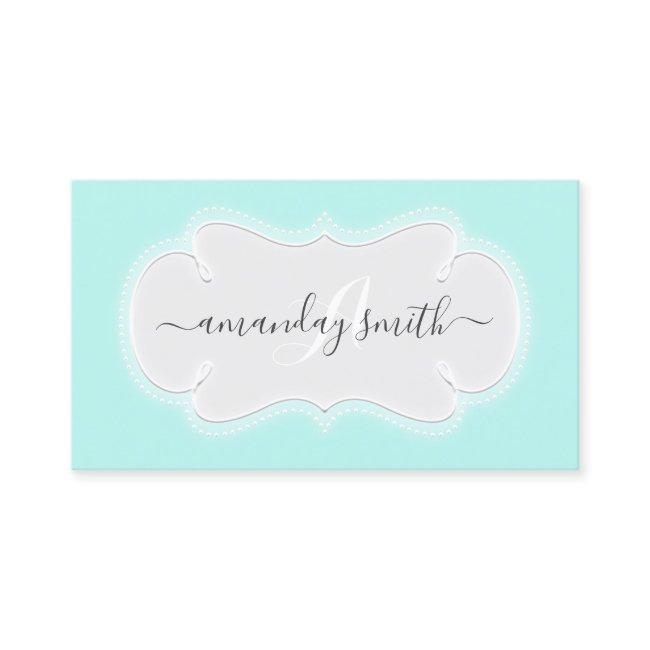 Monogram Gray Royal Blogger Influencer Mint Aqua