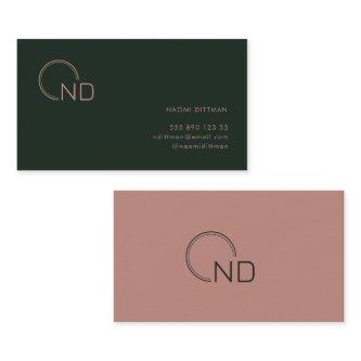 Monogram Green Rose Minimalist Personal