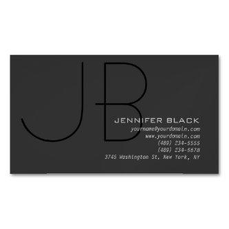 Monogram Grey Black Consultant Modern Minimalist  Magnet