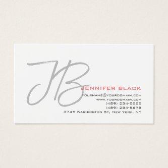 Monogram Grey White Plain Calligraphy Script