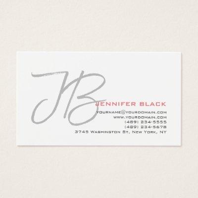 Monogram Grey White Plain Calligraphy Script