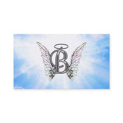 Monogram initial B alphabet letter with angel wing