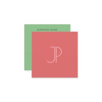 Monogram Initial Trend Colors Professional Elegant Square