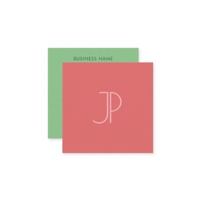 Monogram Initial Trend Colors Professional Elegant Square