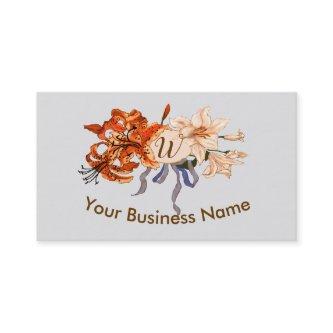 Monogram Initial with Vintage Floral Bouquet