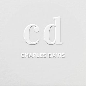 Monogram initials name minimalist modern embosser