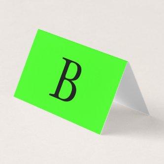 Monogram Initials Neon Green Bright Colorful Cool