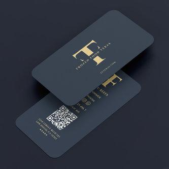 Monogram Logo F T Dark Navy Blue Modern