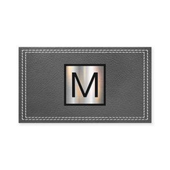 Monogram Metallic | Double Stitched Gray Leather