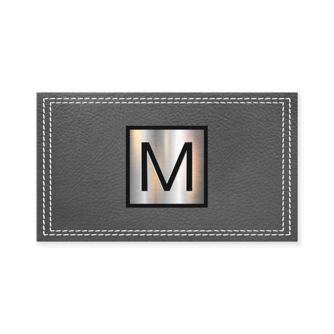 Monogram Metallic | Double Stitched Gray Leather