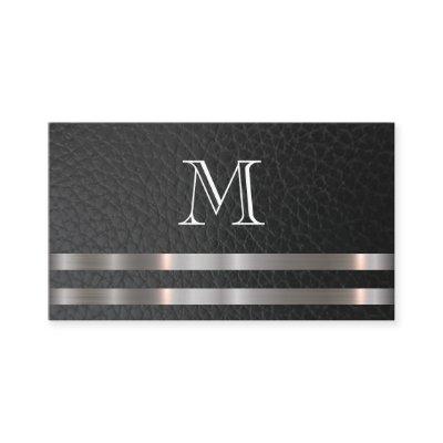 Monogram Metallic Silver Trim Leather