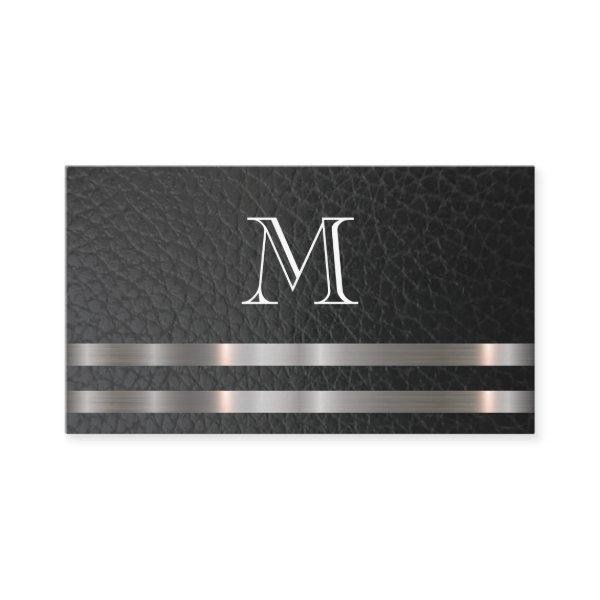 Monogram Metallic Silver Trim Leather