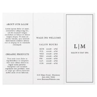 Monogram Minimalist Business Trifold Brochure