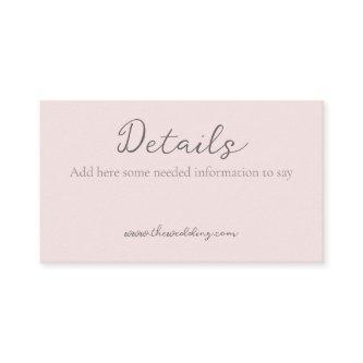 Monogram Minimalist Misty Rose Wedding Details