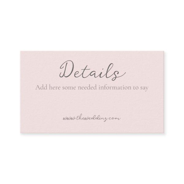 Monogram Minimalist Misty Rose Wedding Details