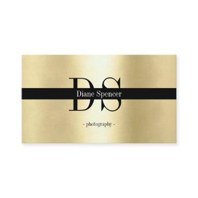 monogram, minimalistic gold black b