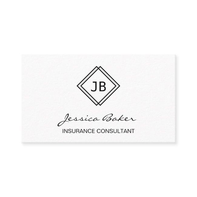 Monogram Modern Elegant Minimal Black & White