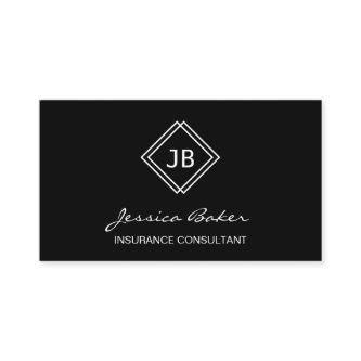 Monogram Modern Elegant Minimal Black & White