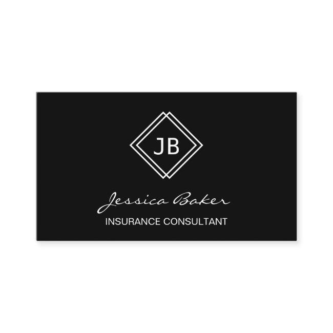 Monogram Modern Elegant Minimal Black & White