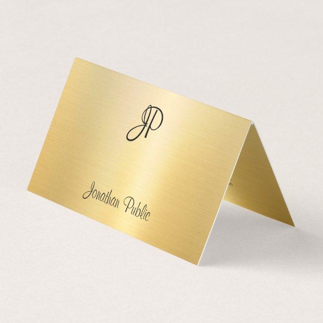 Monogram Modern Faux Gold Calligraphy Script
