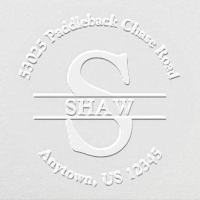 Monogram Modern Simple Classic Return Address Embosser