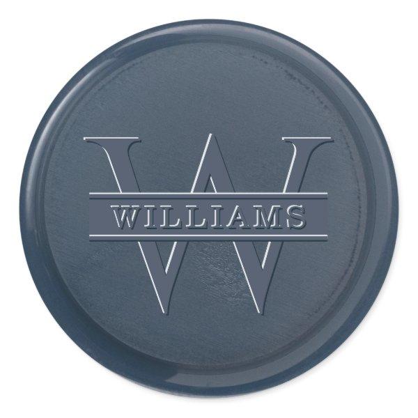 Monogram Navy Blue Wax Seal Sticker